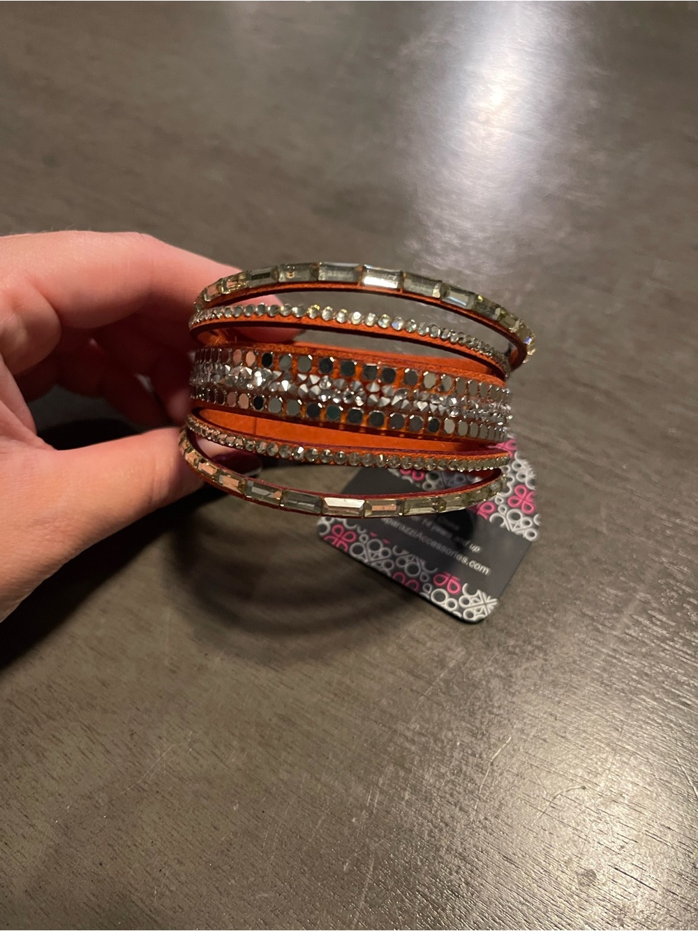 NEW Orange Rhinestone Bracelet